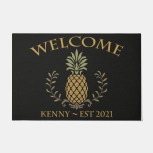  Tapis d'ananas de bienvenue, mat de porte tropica