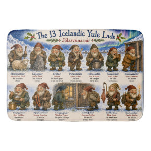 Tapis De Bain 13 lutins islandais de Noël à reykjavik