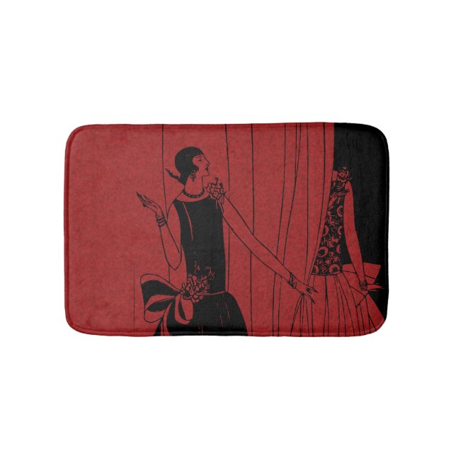 Tapis De Bain 1920s Art Deco Fashion Show Model Red (Devant)