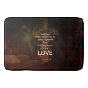 Tapis De Bain 1 Corinthiens 13:13 Versets de la Bible Citation