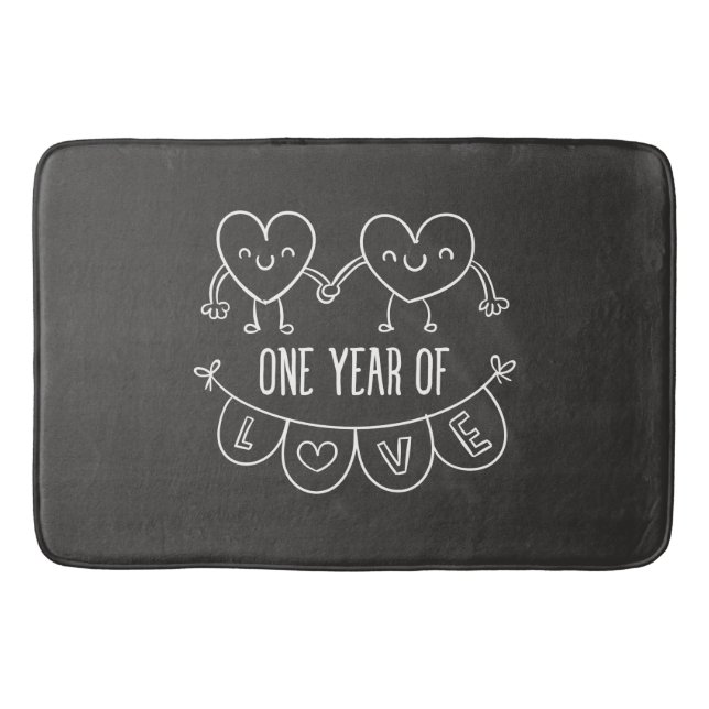 Tapis De Bain 1er anniversaire Cadeau pour son coeur de calcaire (Devant)