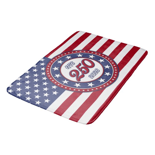 Tapis De Bain 250e anniversaire d'Amérique avec le drapeau des É (Angle)