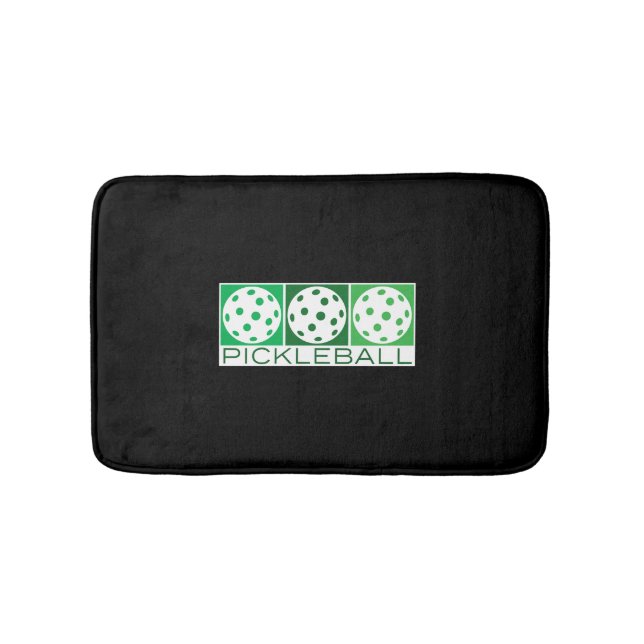 Tapis De Bain 3 boulettes vertes en blanc (Devant)