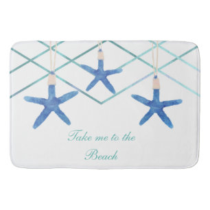 Tapis De Bain 3 étoiles de mer & lignes modernes élégant plage p