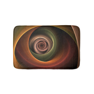 Tapis De Bain 3D Spirale Abstraite couleurs chaudes Art fractal 