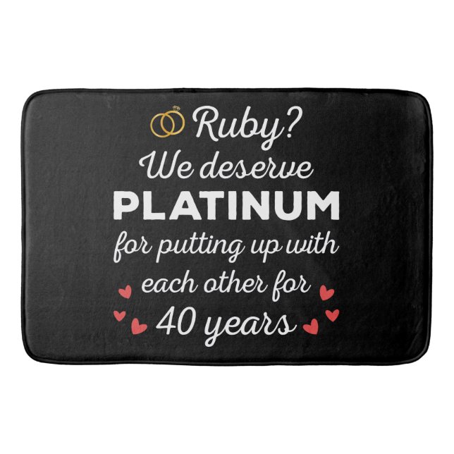 Tapis De Bain 40ème anniversaire du Mariage I - Ruby Funny Coupl (Devant)