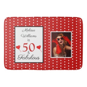 Tapis De Bain 50 et nom fabuleux Photo 50e anniversaire WH Red
