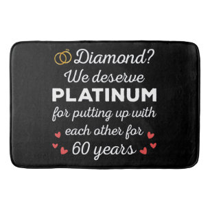 Tapis De Bain 60ème anniversaire du Mariage I - Diamond Funny Co
