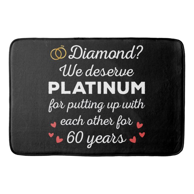 Tapis De Bain 60ème anniversaire du Mariage I - Diamond Funny Co (Devant)