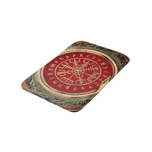 Tapis De Bain [610] Boussole runique magique d'or de Vegvisir -
