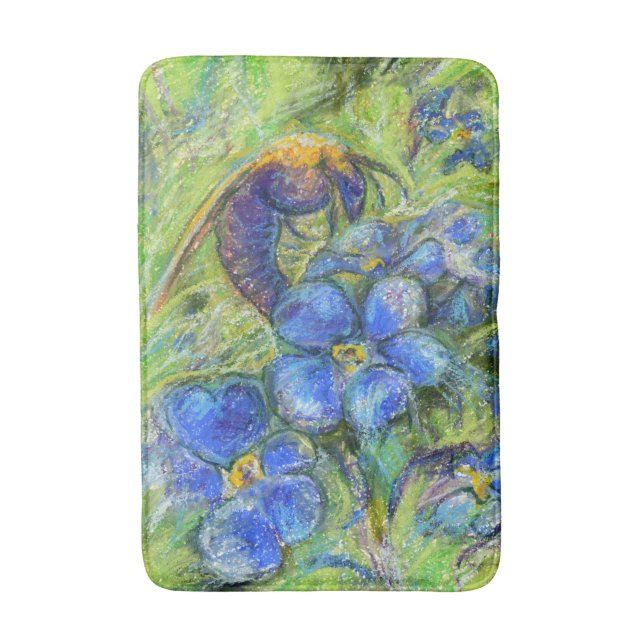 Tapis De Bain A Bee & Forget-me-not Flowers (Devant (Vertical))