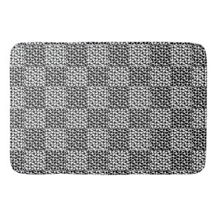 Tapis De Bain à damiers Amour en noir et blanc