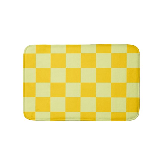 Tapis De Bain À damiers jaune En vichy Motif (Devant)