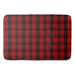 Tapis De Bain à damiers Noël Rouge Buffalo Plaid