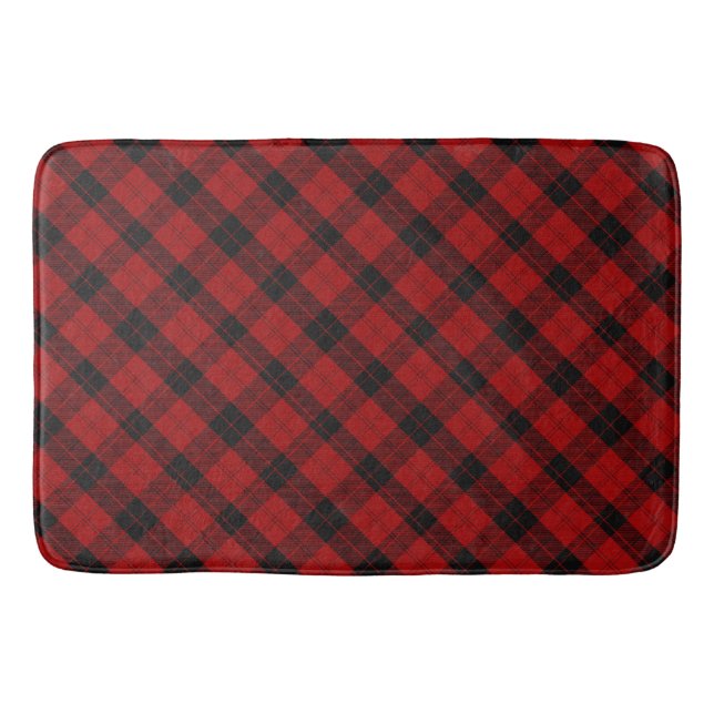 Tapis De Bain à damiers Noël Rouge Buffalo Plaid (Devant)