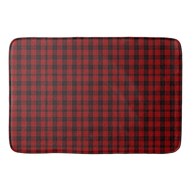Tapis De Bain à damiers Noël Rouge Buffalo Plaid (Devant)