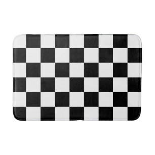 Tapis De Bain À damiers noir et blanc classique