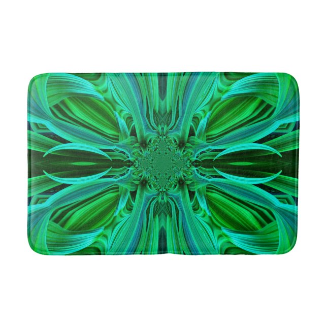 Tapis de bain à feuilles vertes (Devant)