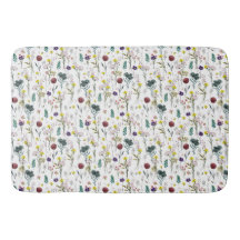 Tapis de bain à fleurs sauvages vibrant