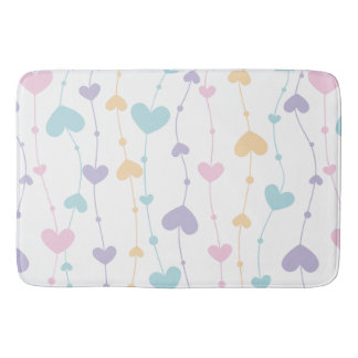 Tapis de bain à guirlande de cœurs pastel - Doux b