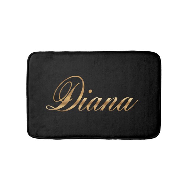 Tapis de bain à lettrage Diana gold Design (Devant)
