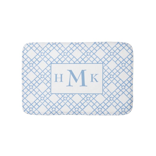 Tapis de bain à monogramme en treillis de bambou p (Devant)