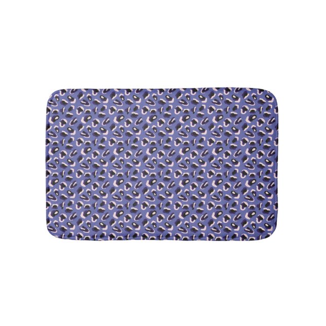 Tapis de bain à motif animal abstrait violet (Devant)