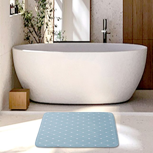 Tapis de bain à motif Cœurs bleus (Créateur téléchargé)