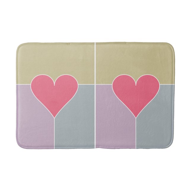 Tapis de bain à motif de cœur (Devant)
