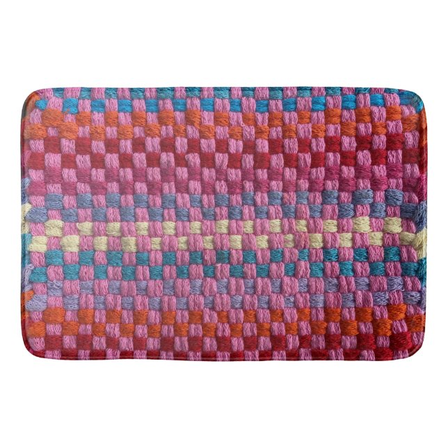 Tapis de bain à motif de dessous de plat rétro (Devant)