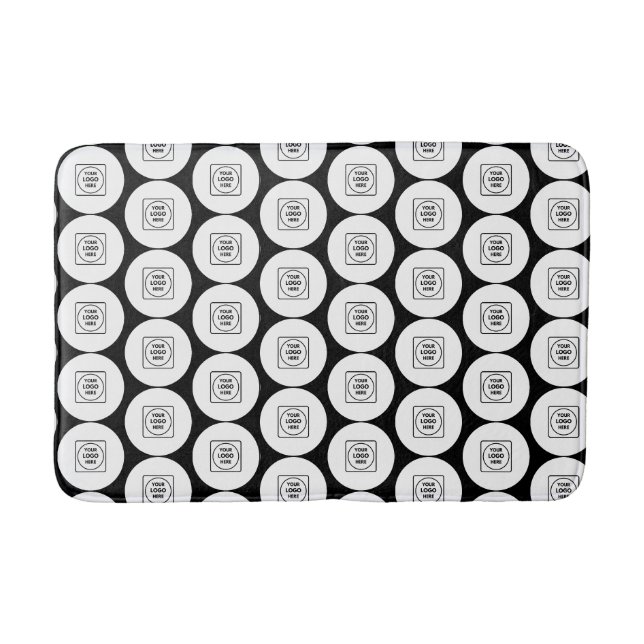 Tapis de bain à motif de logo ou d'image répétée (Devant)