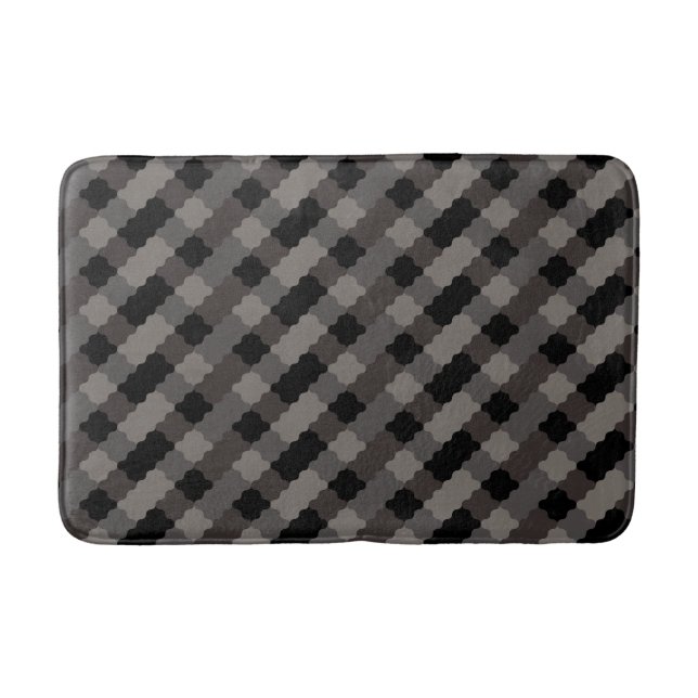 Tapis de bain à motif géométrique courbe en forme  (Devant)
