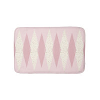 Tapis de bain à motifs de losanges rose moderne de