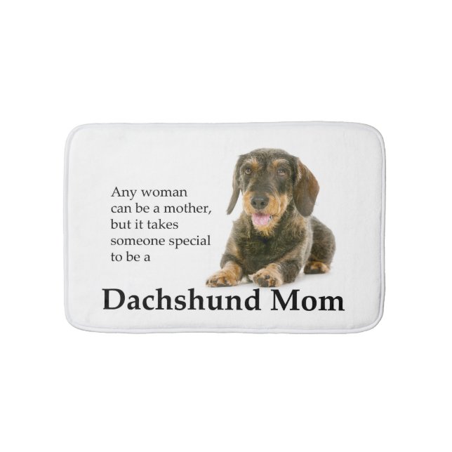 Tapis De Bain À poils durs Dachshund Maman Bain Mat (Devant)