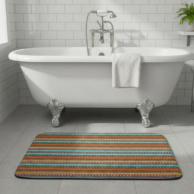 Tapis de bain à rayures aztèques (Créateur téléchargé)