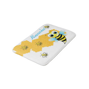 Tapis De Bain Abeille adorable et ruches à miel