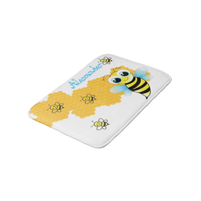 Tapis De Bain Abeille adorable et ruches à miel (Angle)