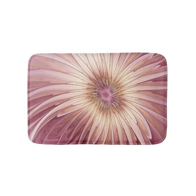Tapis De Bain Abstract Flower Fractal Art & Shades of Burgundy (Devant)