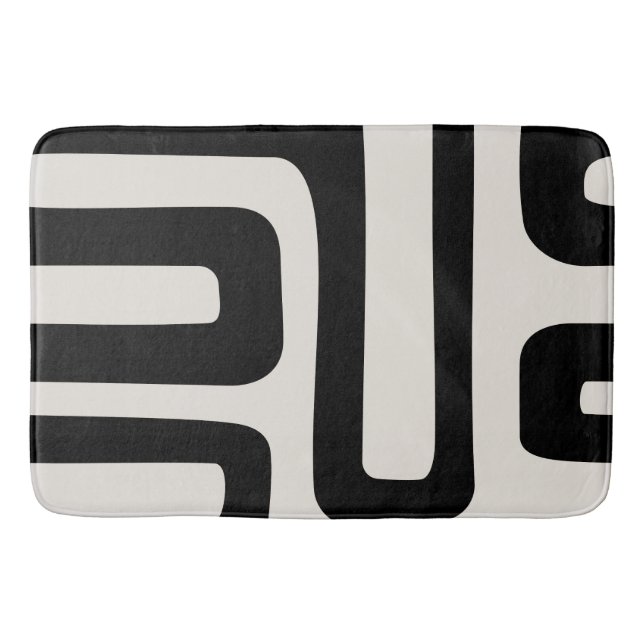 Tapis De Bain Abstract Ivory and Black Bath Math (Devant)