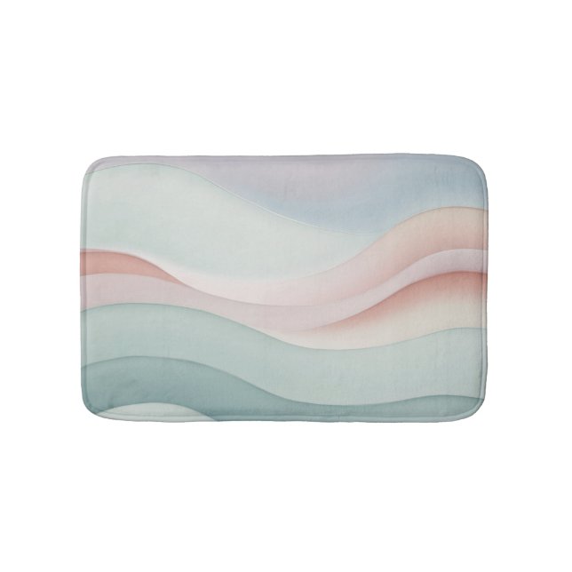Tapis De Bain Abstract Ocean Waves Pastel colors (Devant)