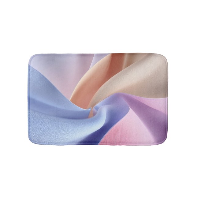 Tapis De Bain Abstract Pastel Fabric Flow with Gentle Curves (Devant)