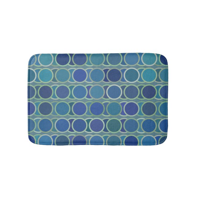 Tapis De Bain Abstract Shades of Blue Circle Pattern (Devant)