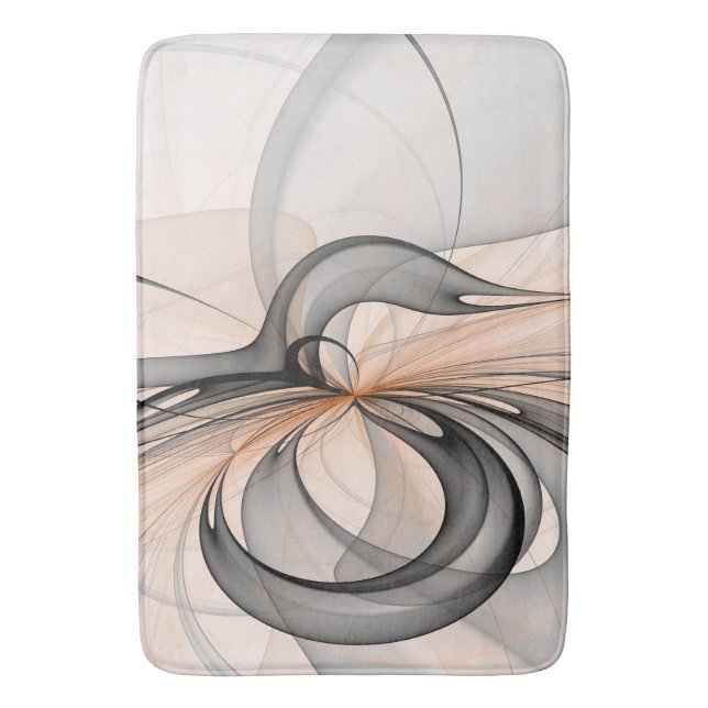 Tapis De Bain Abstrait Anthracite Grey Sienna Art moderne fracta (devant Vertical)