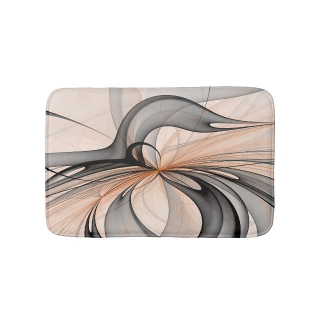 Tapis De Bain Abstrait Anthracite Grey Sienna Art moderne fracta (Devant)