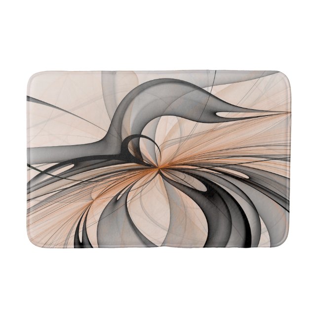 Tapis De Bain Abstrait Anthracite Grey Sienna Art moderne fracta (Devant)