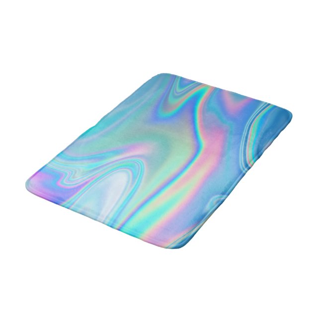 Tapis De Bain Abstrait arc-en-ciel holographique (Angle)