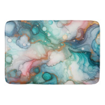 Abstrait en rose, sarcelle, bleu et or