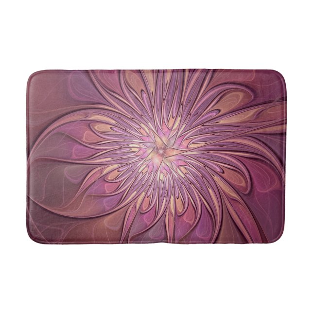 Tapis De Bain Abstrait Floral Fractal Art Berry couleurs (Devant)