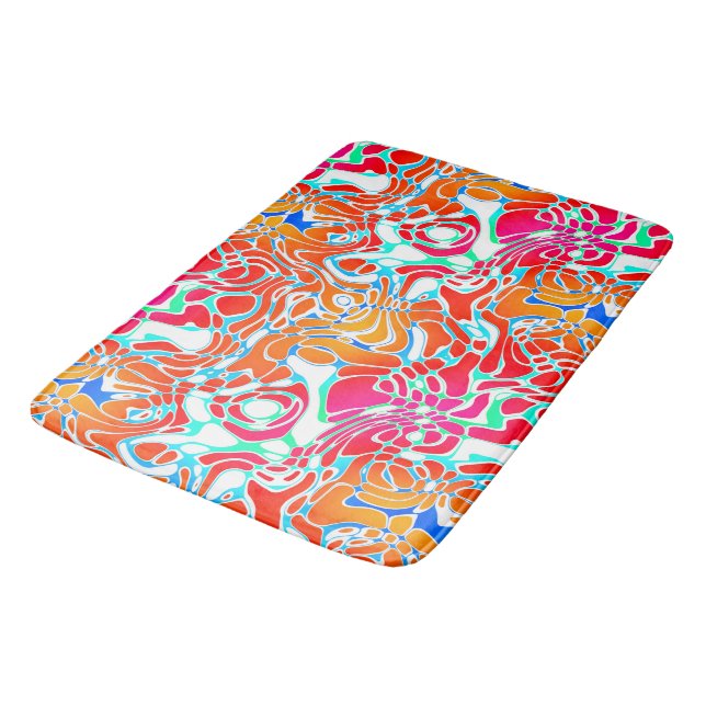 Tapis De Bain Abstrait marbré coloré (Angle)