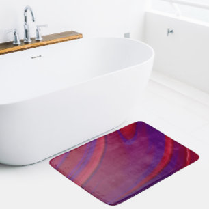 Tapis De Bain Abstrait minimaliste moderne rouge violet spirale